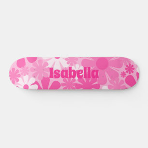Skateboard Retro 60s les années 70 Y2K esthétique Floral Pers