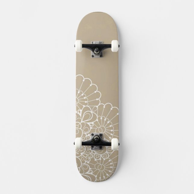 Skateboard Rétro arrière - plan avec l'ornement de dentelle (Recto)