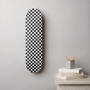 Skateboard Retro Black White Checker Cool Wall Art des années
