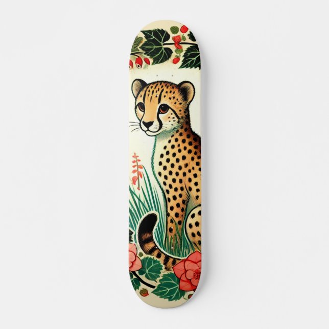 Skateboard Retro Cheetah (Devant)