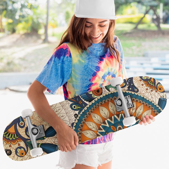 Skateboard Retro Floral Pattern Cool tendance (Créateur téléchargé)