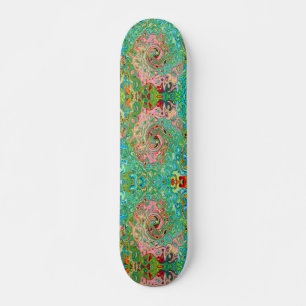 Skateboard Retro Groovy Abstract Colorful Rainbow Swirl