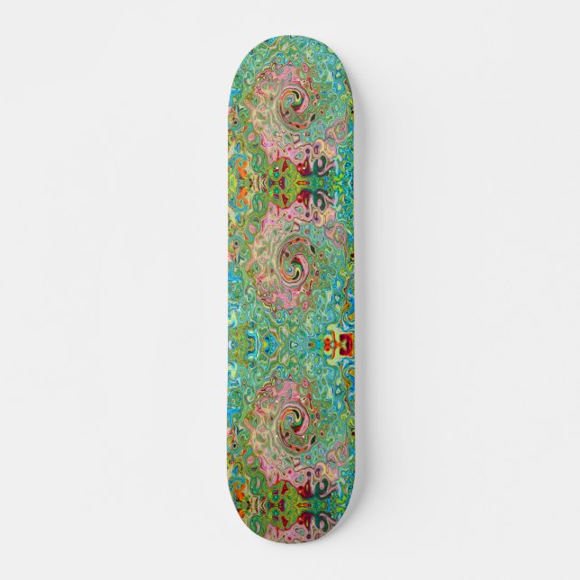 Skateboard Retro Groovy Abstract Colorful Rainbow Swirl (Devant)