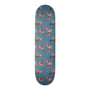 Skateboard Rétro motif de colibri