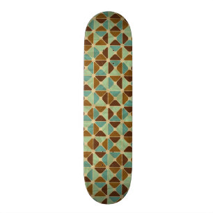 Skateboard Rétro motif géométrique