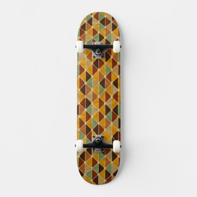 Skateboard Rétro motif géométrique 3 (Recto)