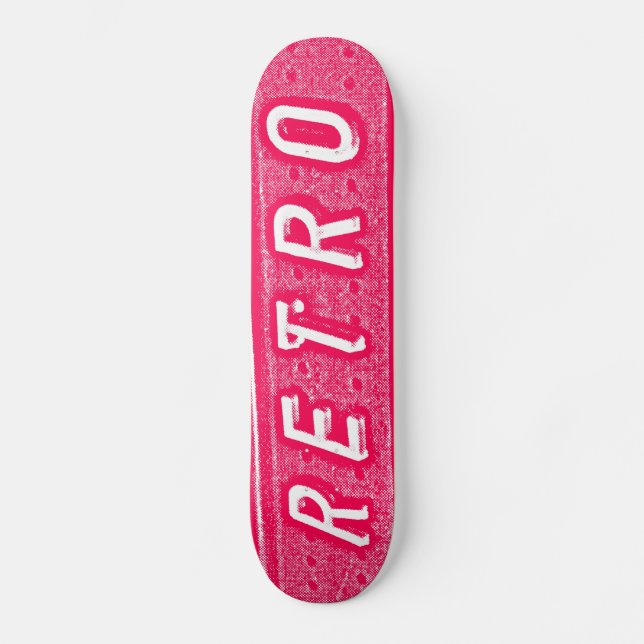 Skateboard Retro - Neon Rouge et Blanc (Recto)