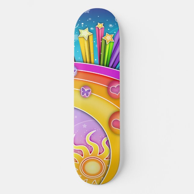 Skateboard - Retro Pop Art Sixties Sky (Recto)