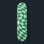 Skateboard Retro Vert Et Bleu Dépoli À damiers Tableau De Bor<br><div class="desc">Design moderne et tendance,  psychédélique rétro déformé et déformé de damier. Les chèques déformés des années 70 pour vous. à damiers skateboard dépoli,  skateboard à chèques déformés,  seventies rétro à damiers skateboard</div>
