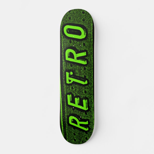 Skateboard Retro - Vert et Noir (Recto)