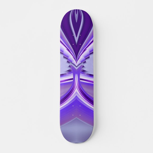 Skateboard Rêve de fleurs violettes, Imaginaire Abstrait Rain (Devant)