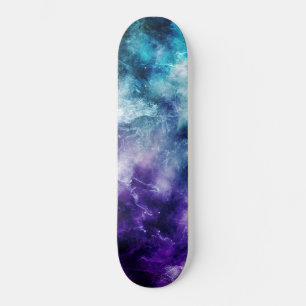 Skateboard Rêve de marbre violet Turquoise de la Galaxie de