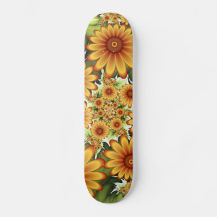 Skateboard Rêve Floral, Art Fractal Moderne Abstrait Fleur