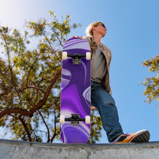 Skateboard Rêves de fleurs violettes (Extérieur 1)
