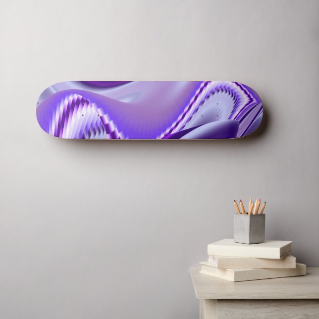 Skateboard Rêves de fleurs violettes (Art mural (Horz))