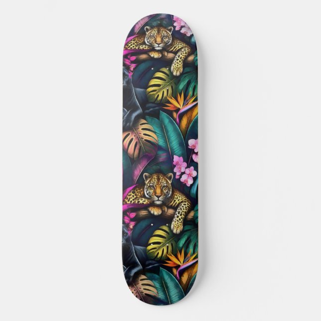 Skateboard Rêves de grand félin motif de surface transparente (Recto)