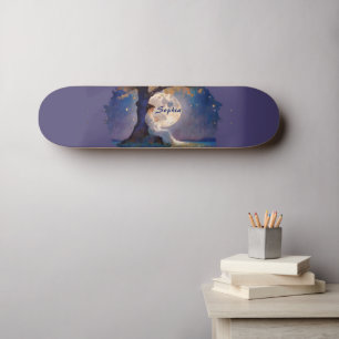 Skateboard Rêveur au Clair de Lune - Ciel Nocturne Serein
