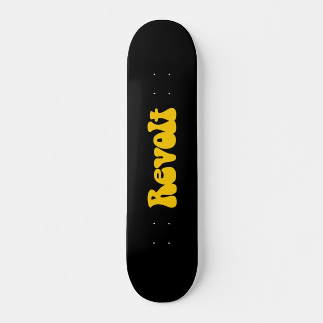 Skateboard Révolution - Ambre sur Noir (Devant)