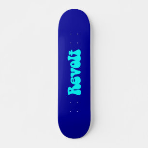 Skateboard Révolution - Cyan sur le bleu foncé