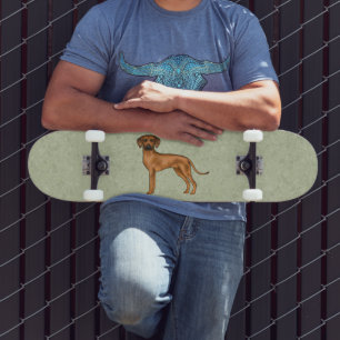 Skateboard Rhodesian Ridgeback Brown dessin animé Lion Chien