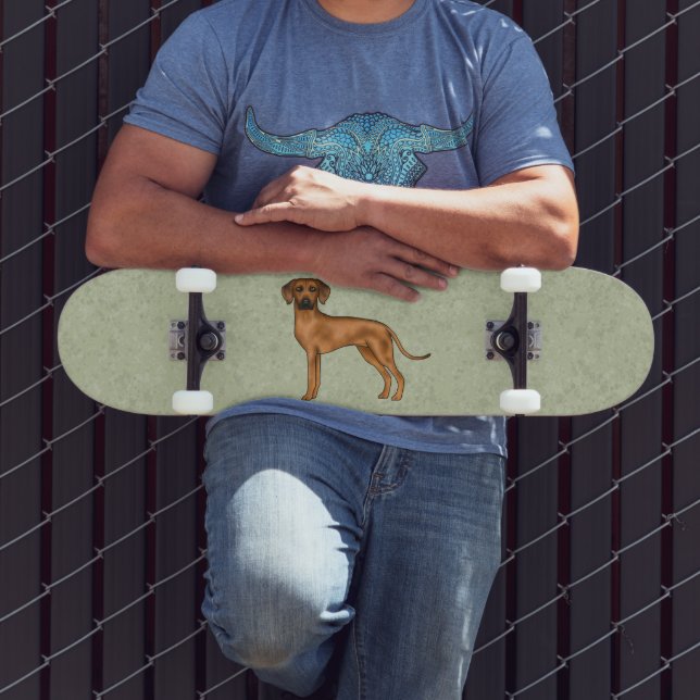 Skateboard Rhodesian Ridgeback Brown dessin animé Lion Chien  (Extérieur 3)