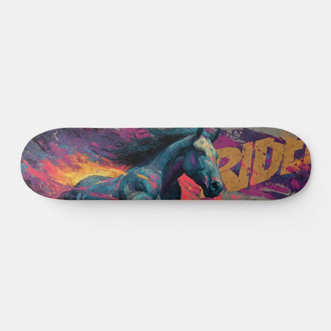 Skateboard RIDE : Peinture Murale d'Art de Rue Abstraite d'un (Horz)