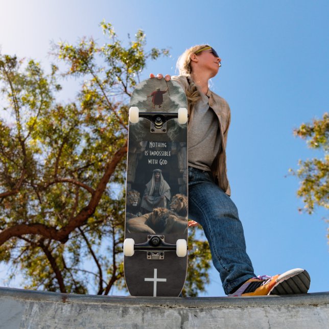 Skateboard Rien n'est impossible avec Dieu (Extérieur 1)