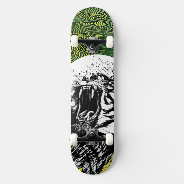 Skateboard ROARING TIGER AND PSYCHEDELICS (Recto)