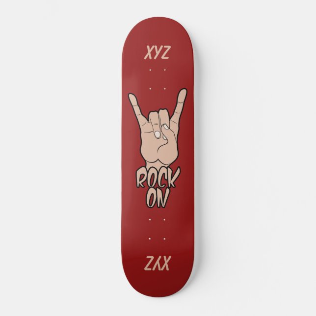 Skateboard ROCK ON custom monogram skboards (Recto)