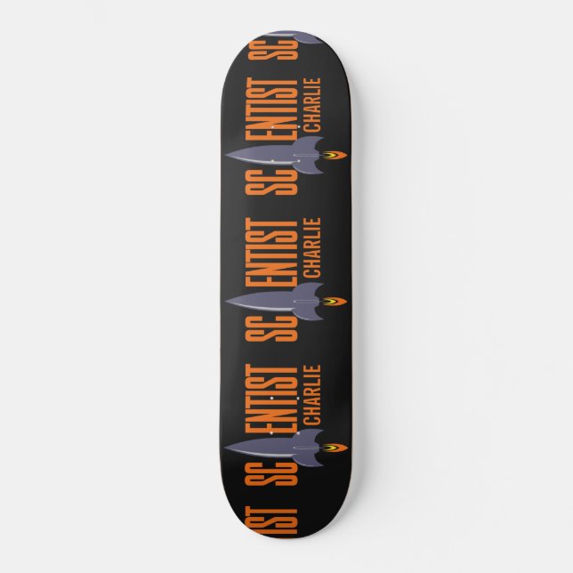 Skateboard Rocket Scientifique, nom personnalisé skateboards (Recto)