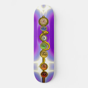 SKATEBOARD RODE D'ASCLEPIUS AVEC 7 CHAKRAS, ÉNERGIE SPIRITUEL