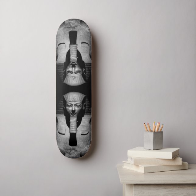 Skateboard Roi pharaon noir et blanc (Art mural)