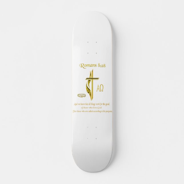 Skateboard Romans 8:28 Christian gifts (Devant)
