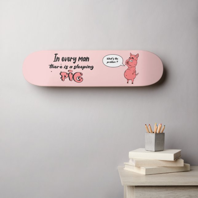 Skateboard Ronchon le cochon (Art mural (Horz))