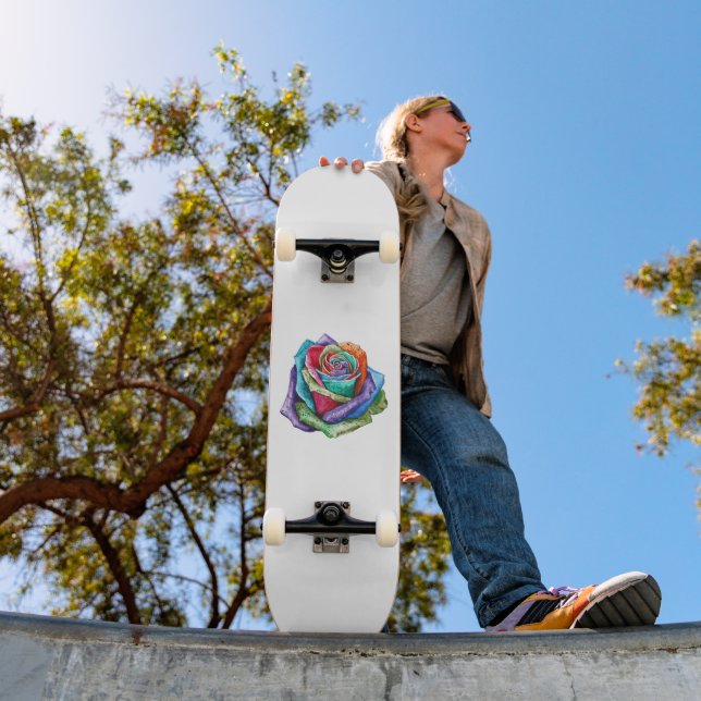 Skateboard Rose Arc-en-ciel (Extérieur 1)