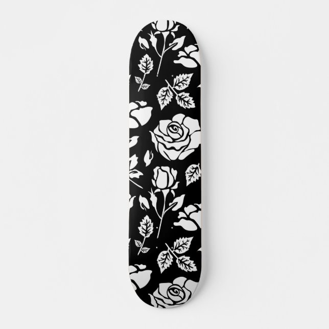 Skateboard Rose blanche (Devant)