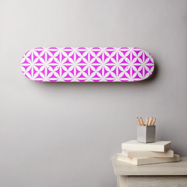 Skateboard Rose chaud moderne / Impression Fleur rétro (Art mural (Horz))