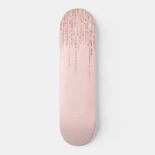 Skateboard Rose de luxe Gold Sparkly Glitter Fringe