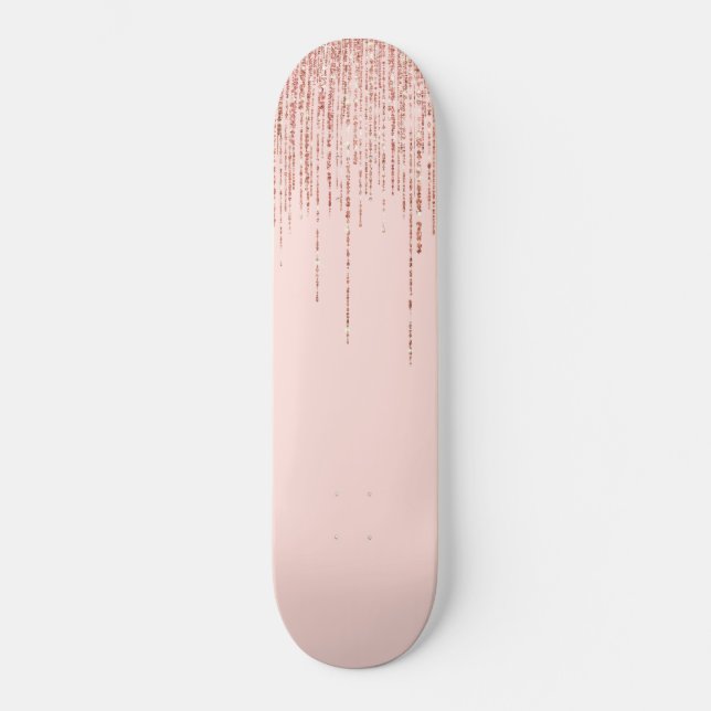 Skateboard Rose de luxe Gold Sparkly Glitter Fringe (Recto)