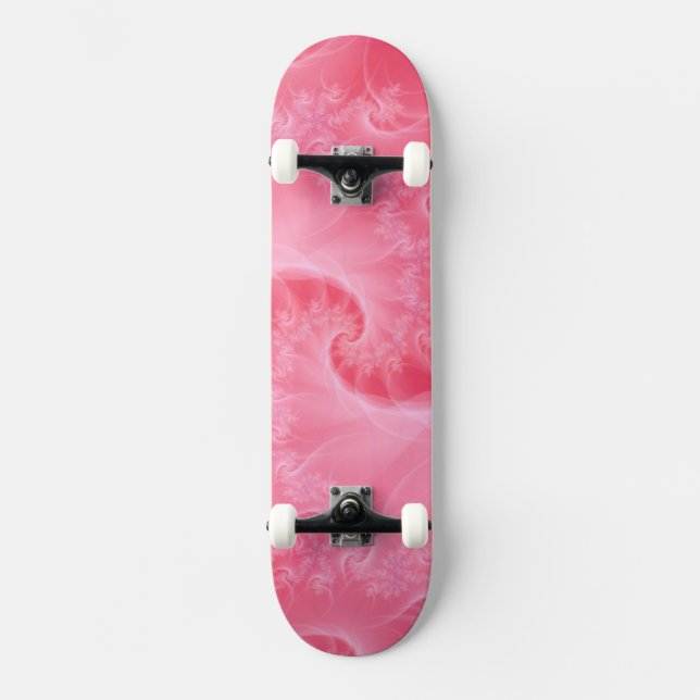 Skateboard rose et blanc (Recto)