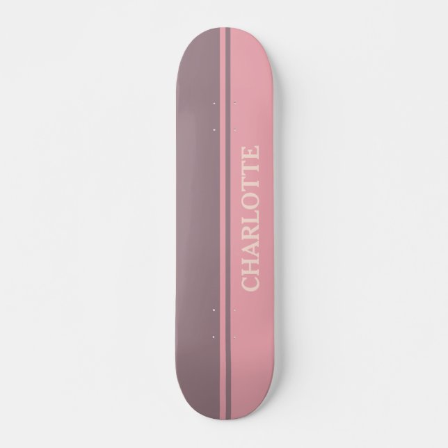 Skateboard Rose et pourpre poussiéreux (Devant)