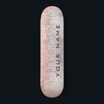 Skateboard Rose Gold Drives Custom Girly Nom<br><div class="desc">Rose Gold Drives Custom Girly Name skateboard</div>