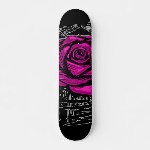Skateboard Rose Graffiti Rose Rugueux Rose • Style de Rue Urb
