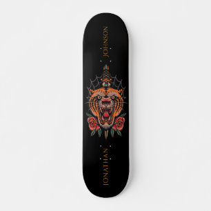 Skateboard Rose japonais Wild Tiger Illustration Nom