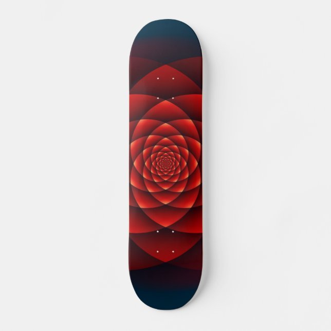 Skateboard Rose Kaleidoscope rouge + votre idée (Recto)