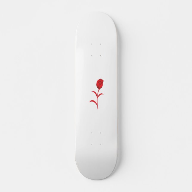 Skateboard Rose Madder, Rouge lave, design floral (Devant)