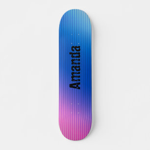 Skateboard Rose, rose, rayures, ombre