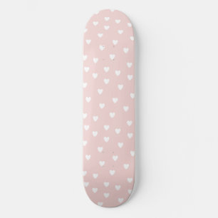 Skateboard Rose roux avec Coeurs blancs Filles