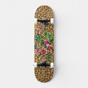 SKATEBOARD ROSE VINTAGE - EMPREINTE DE LÉOPARD