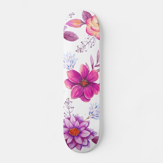Skateboard Rose violette (Recto)
